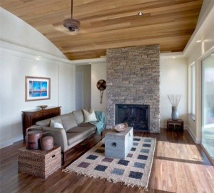Unique stone fireplace